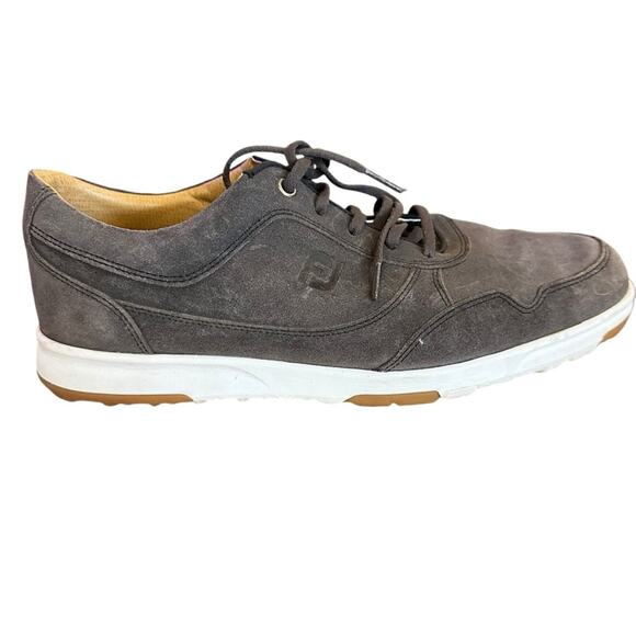 FootJoy Men's Size 11 Gray Suede Spikeless Golf Sneakers Lace Up - Picture 5 of 10